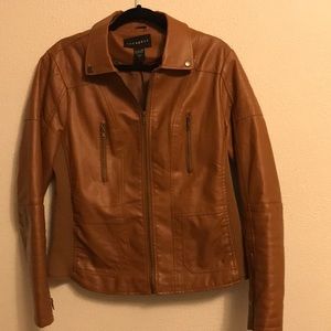 Brown faux leather jacket